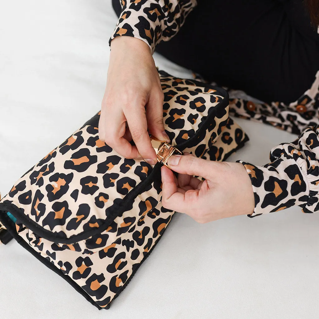 Lana Leopard Tan Travel Changing Pad