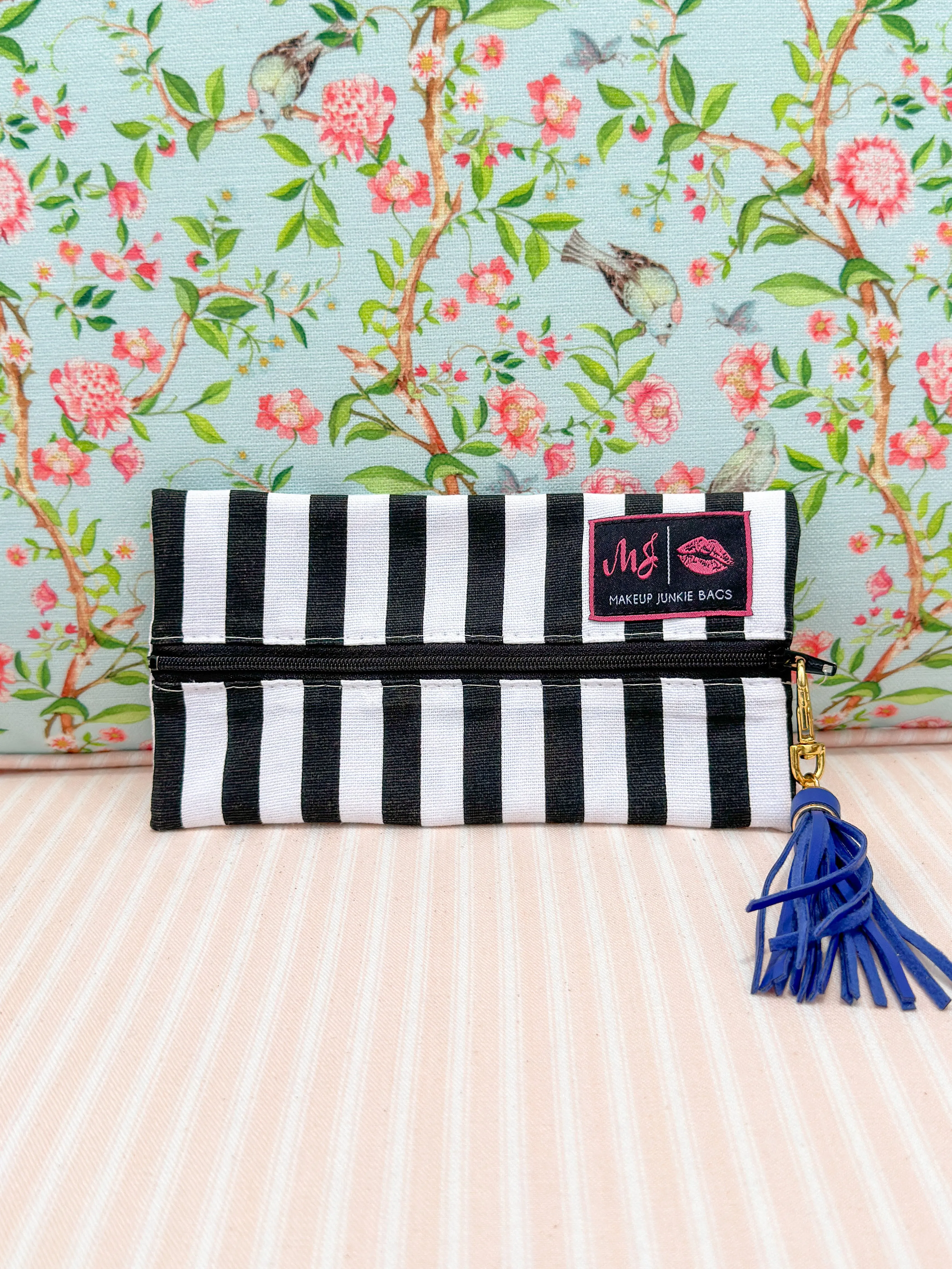 Makeup Junkie Bags - Glam Stripe Flatlay [Ready to Ship]