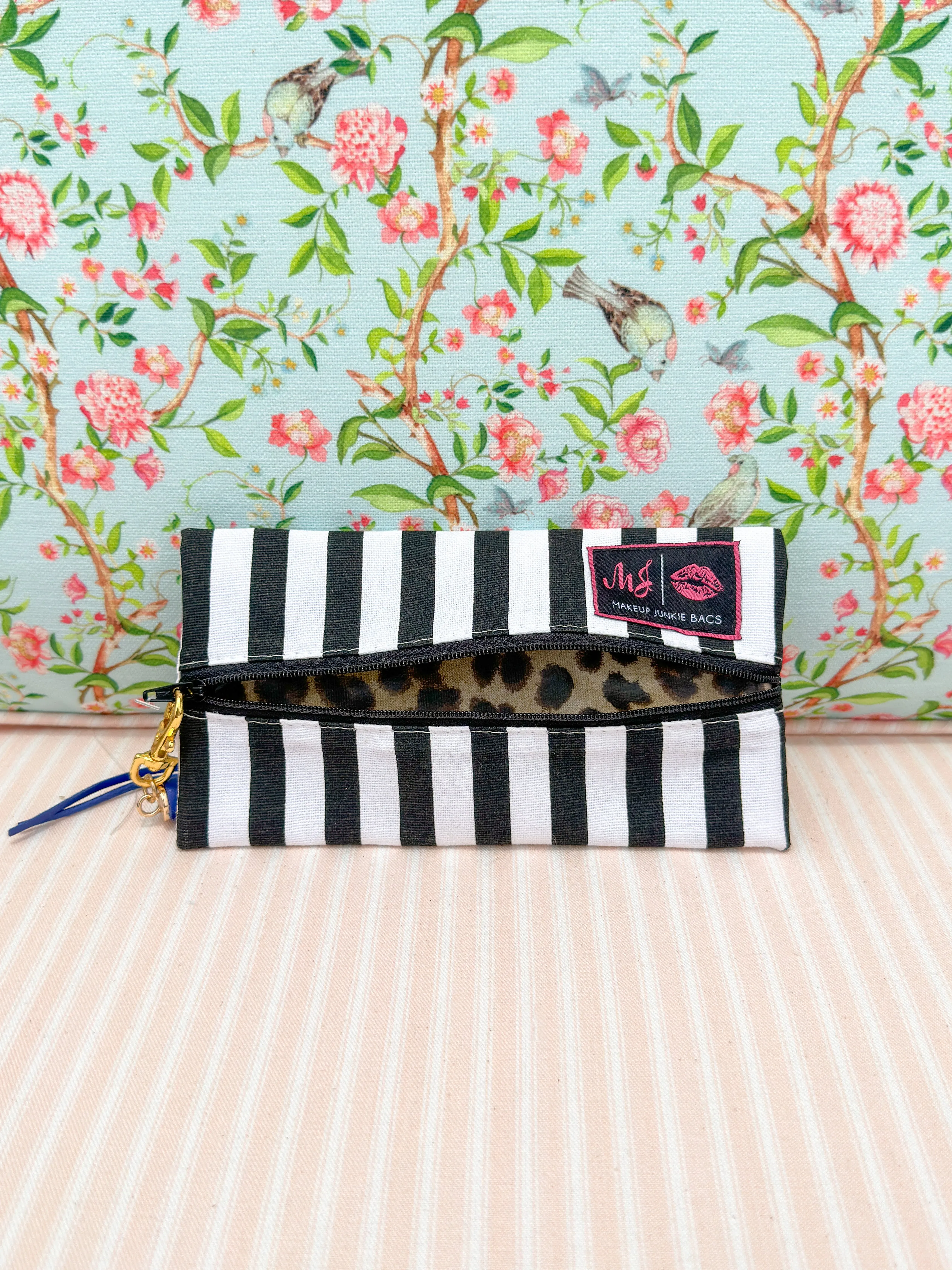 Makeup Junkie Bags - Glam Stripe Flatlay [Ready to Ship]