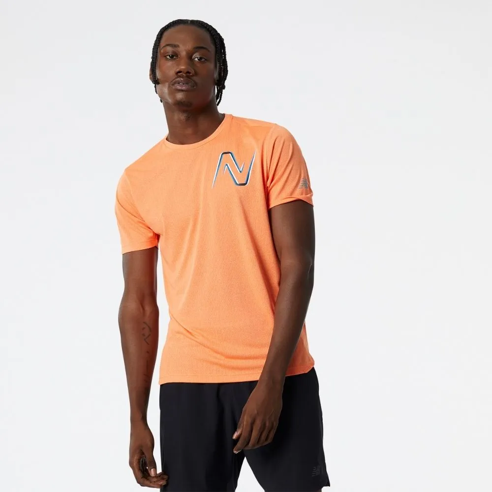 New Balance Men's Graphic Impact Run Short Sleeve