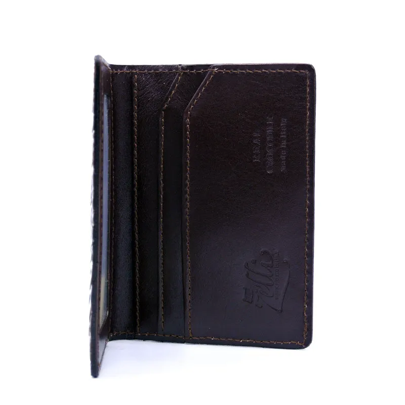 O-81-500-NIC CROCODILE Card Case, Nicotine