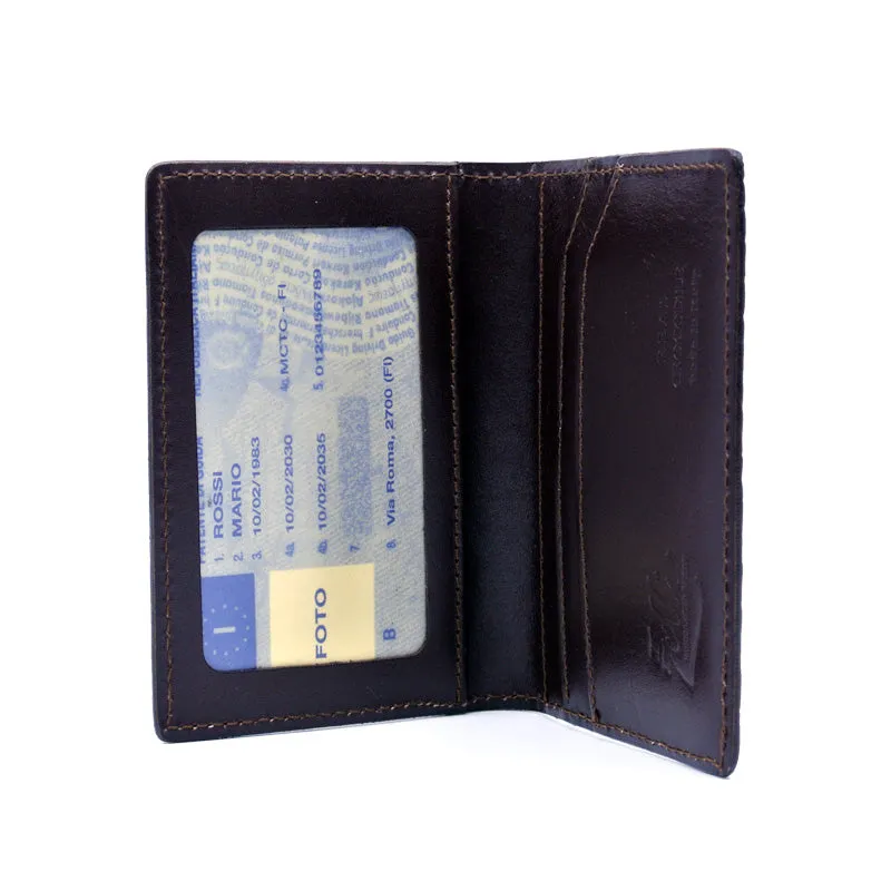 O-81-500-NIC CROCODILE Card Case, Nicotine