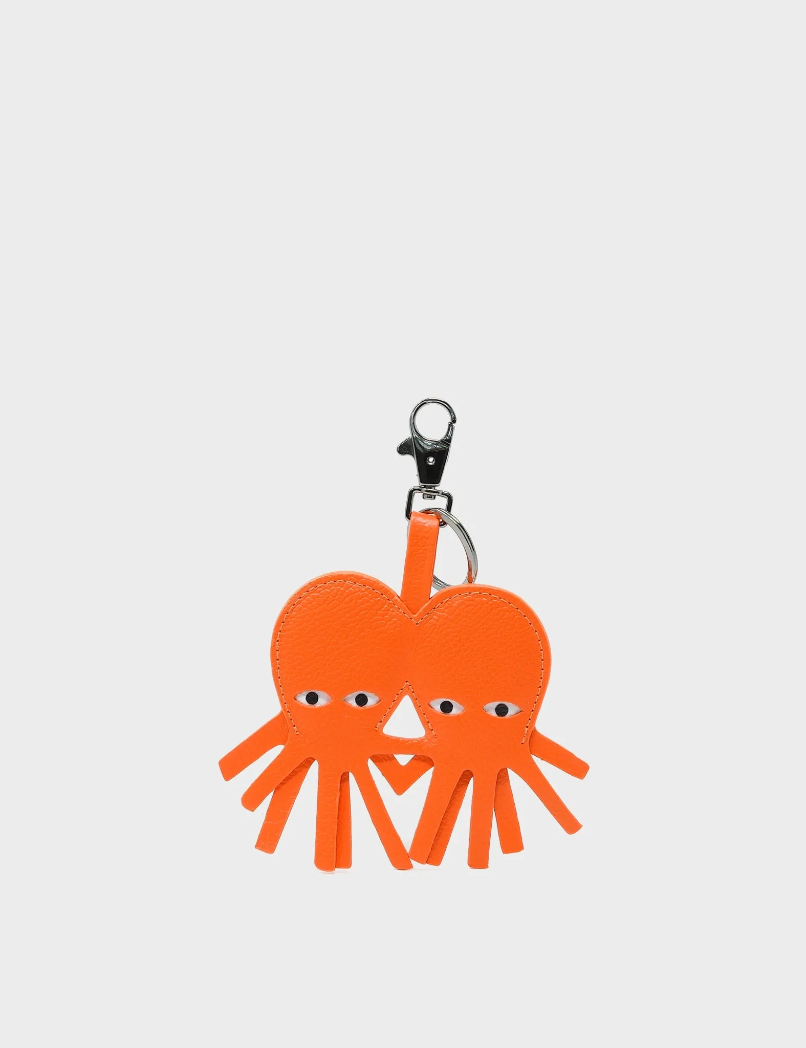 Octotwins Charm - Neon Orange Leather Keychain