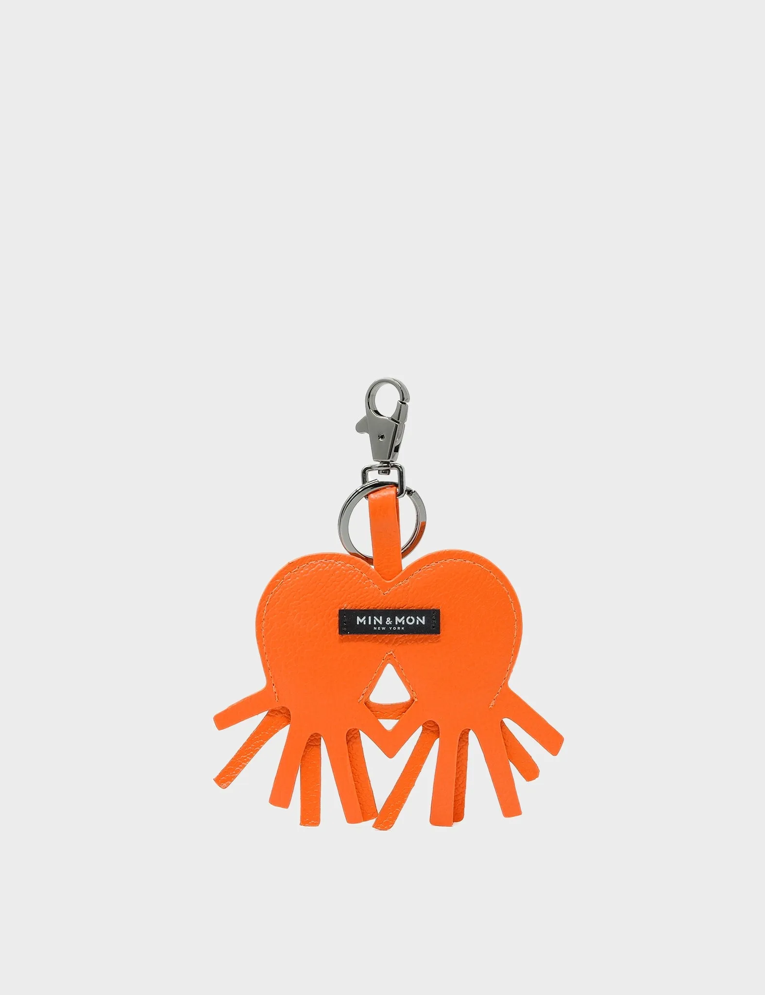 Octotwins Charm - Neon Orange Leather Keychain