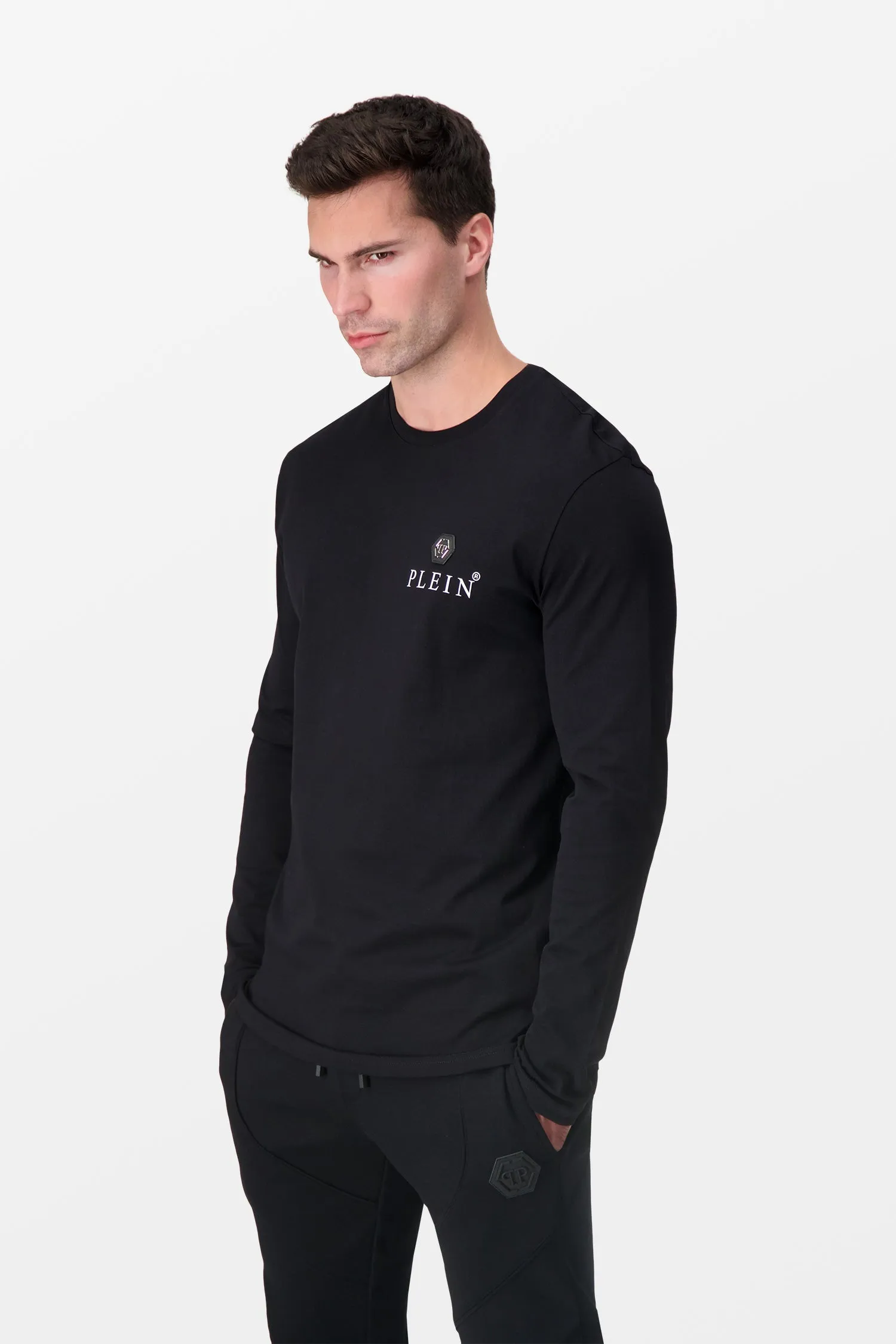 Philipp Plein Black Long Sleeve Iconic Plein T-Shirt