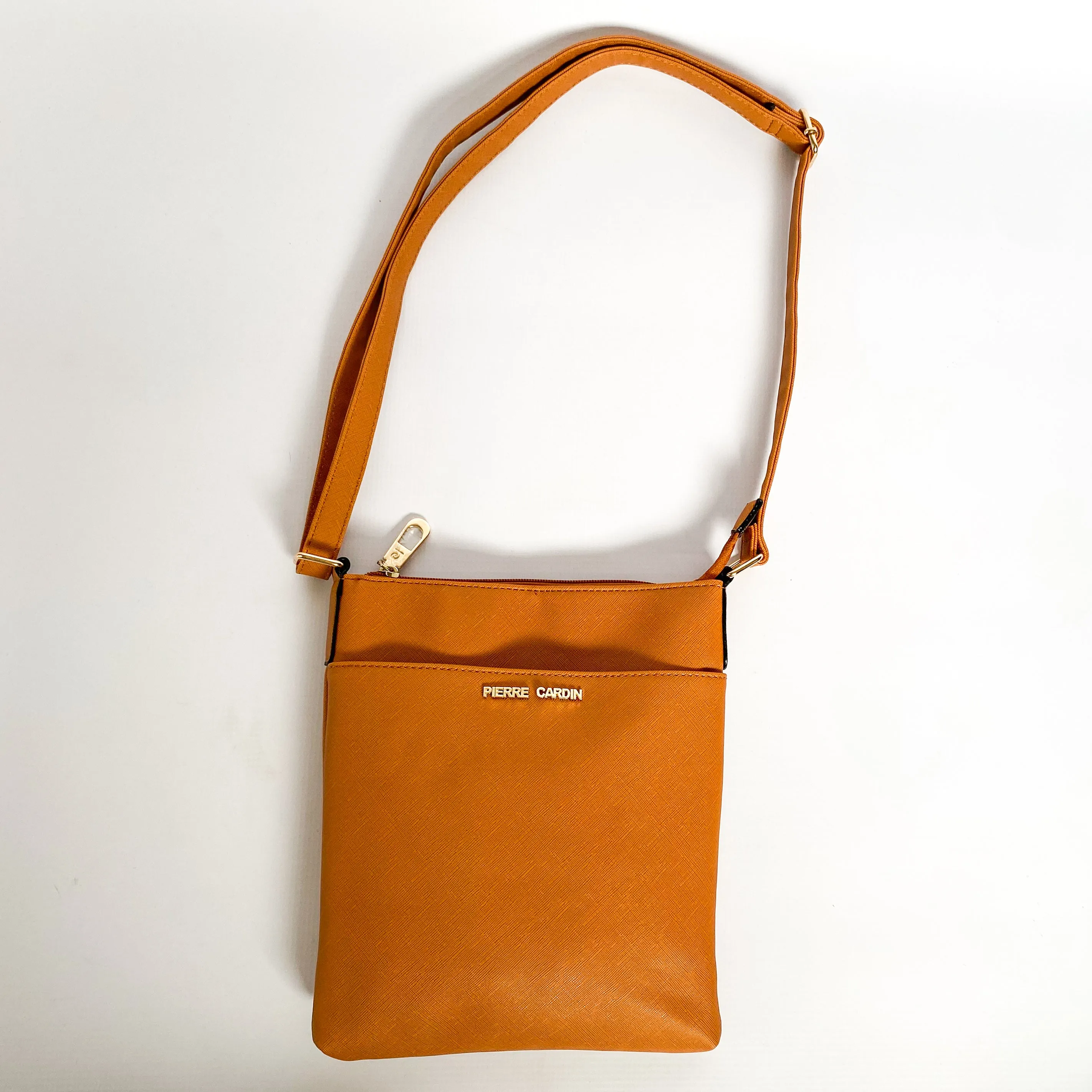 Pierre Cardin camel  saffiano crossbody bag