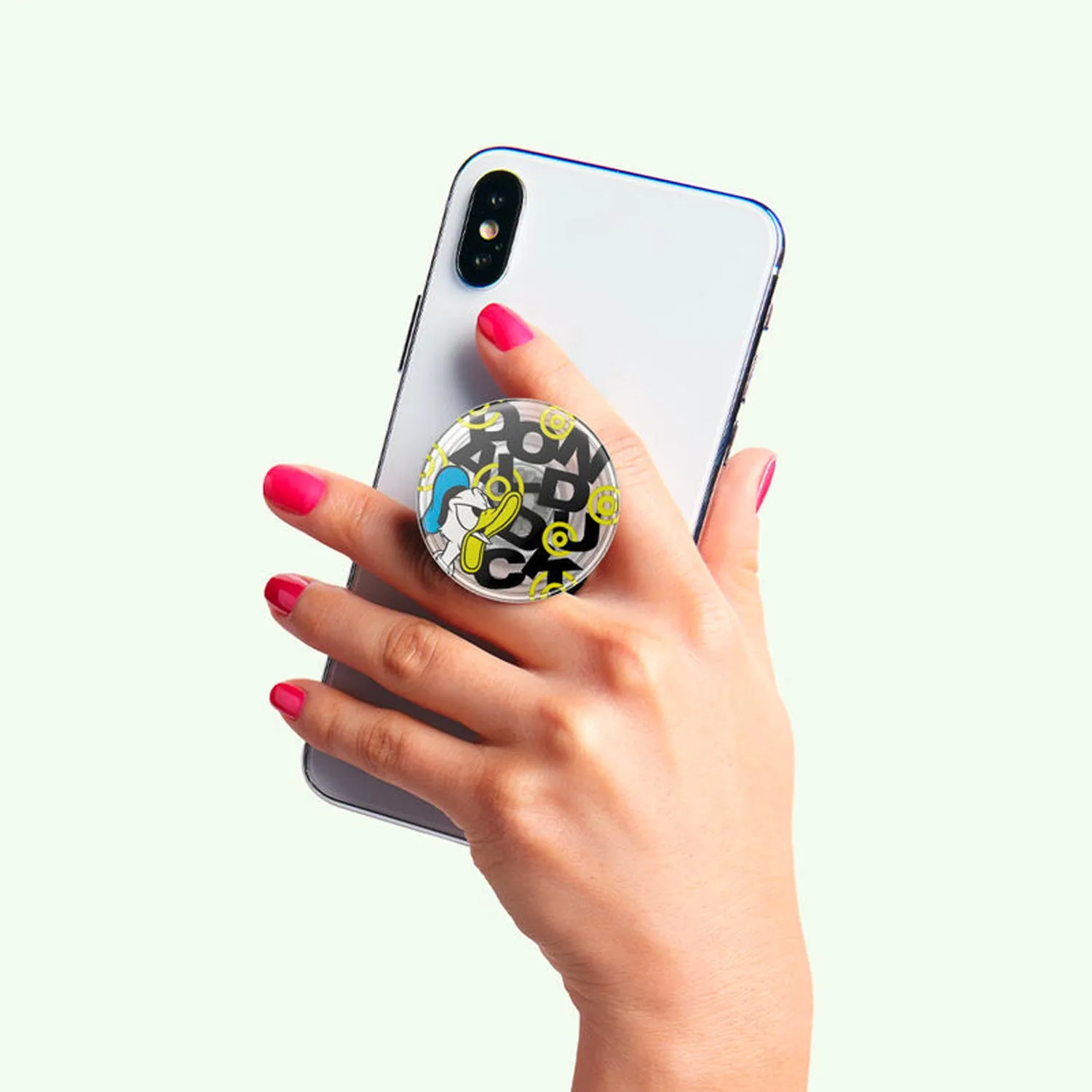 PopSockets PopGrip Swappable Holder Angry Donald Clear