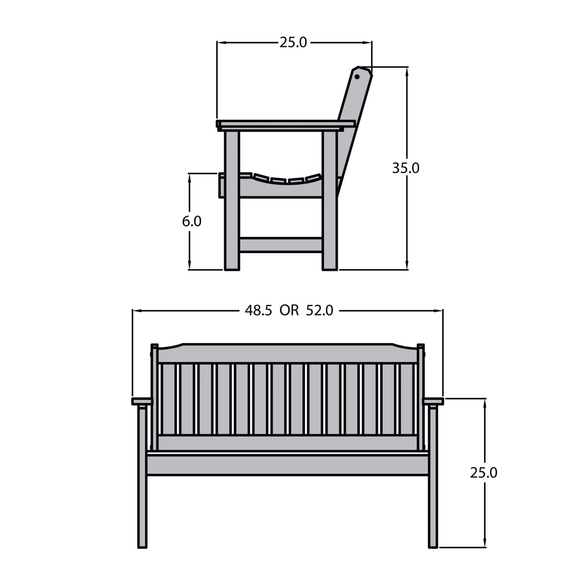 Refurbished Lehigh 4ft Garden Bench