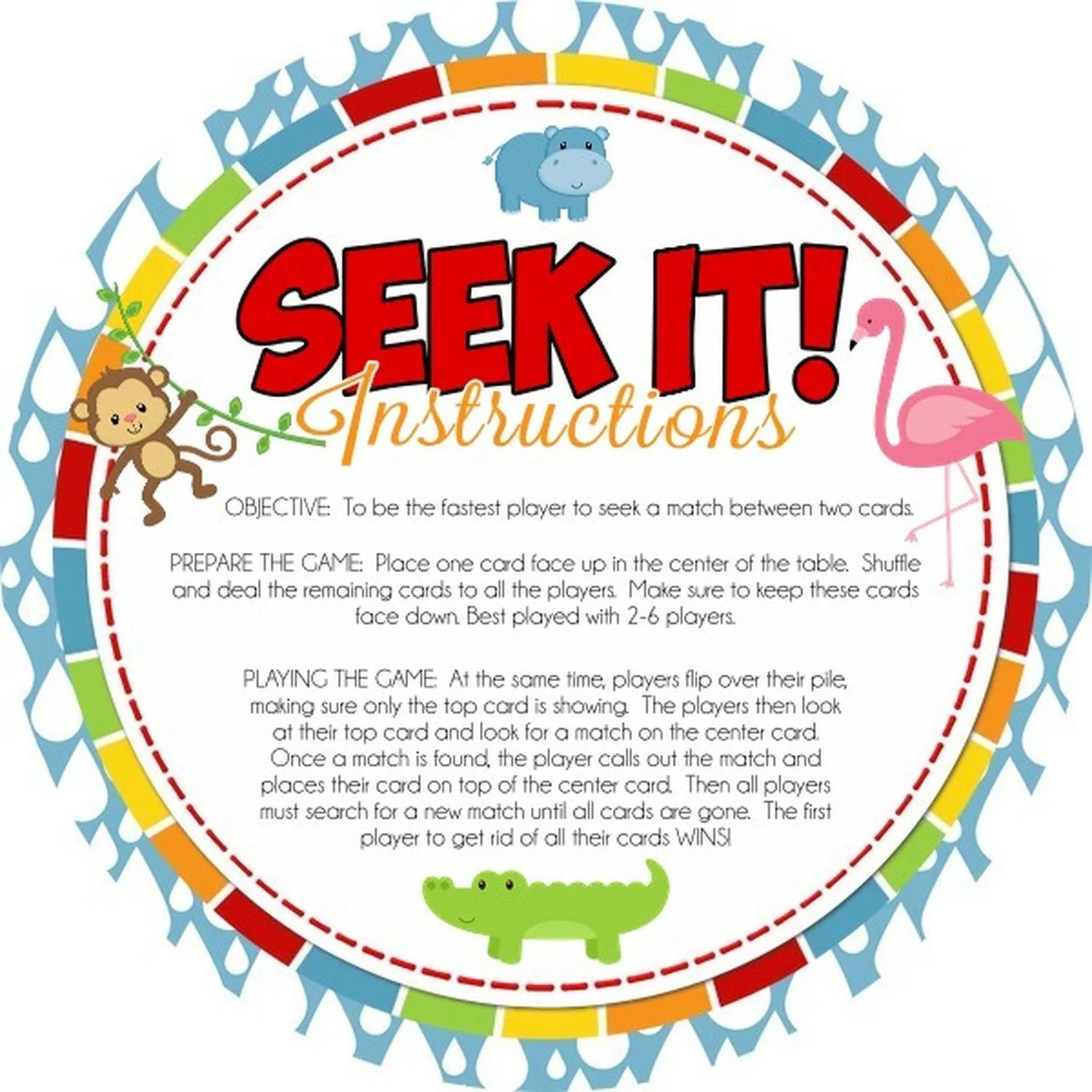 Seek IT! {Noah's Ark Edition} PRINTABLE Matching Game