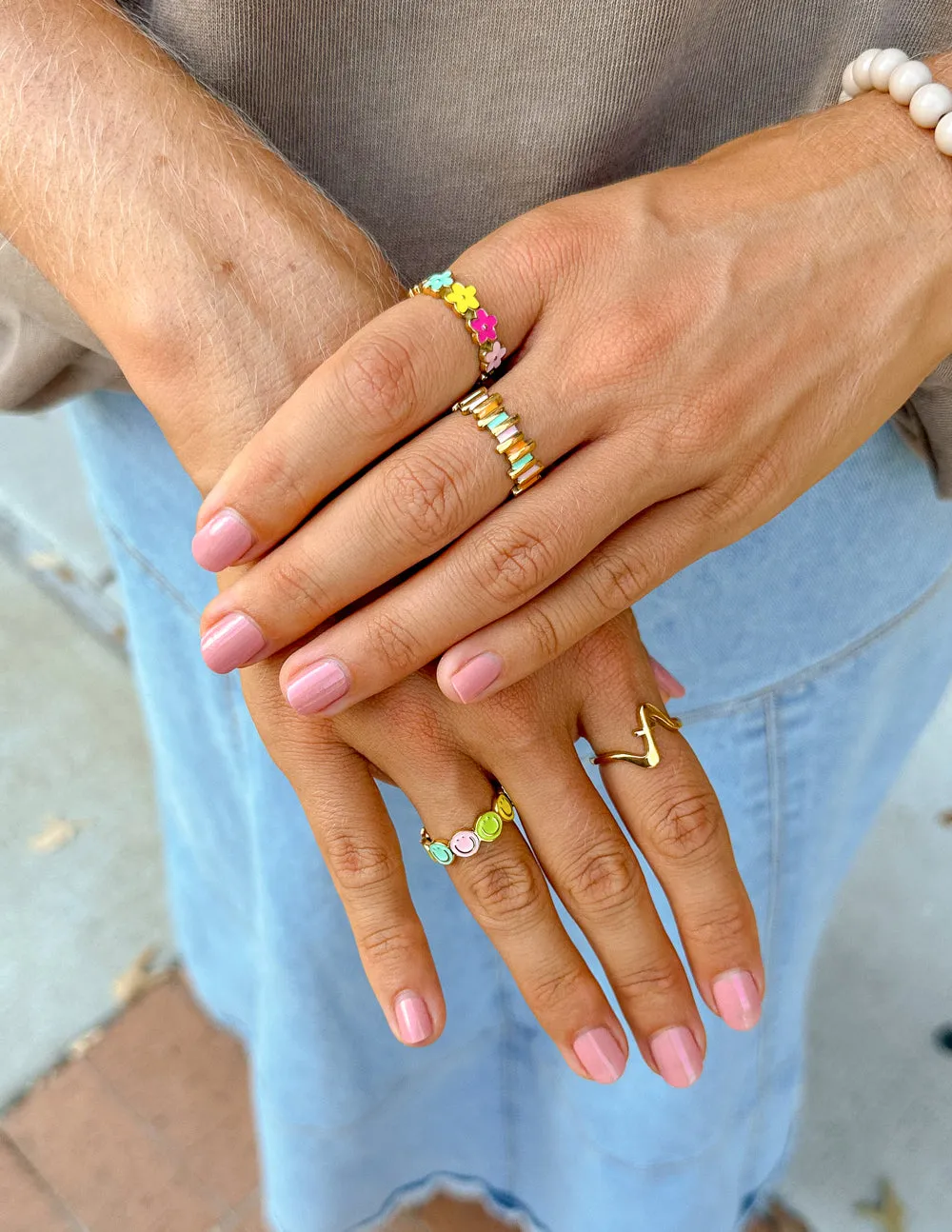 Smiley Enamel Ring