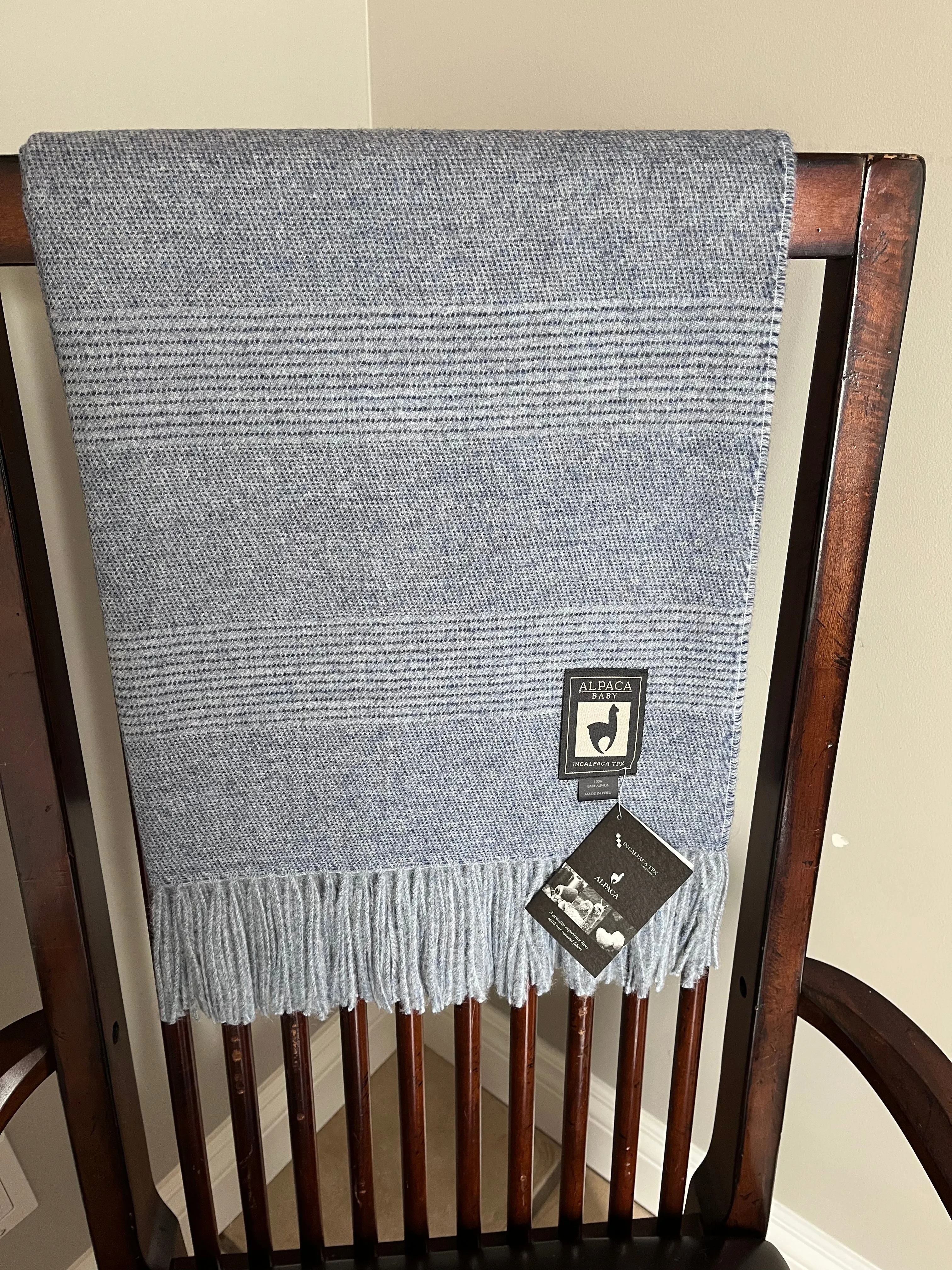 Striped 100% Alpaca Throw