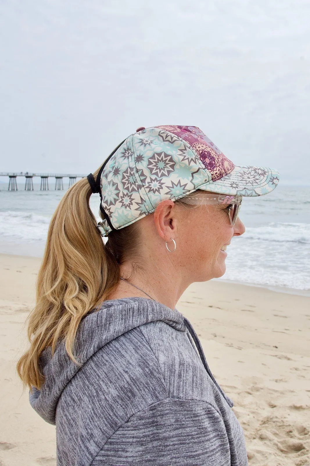 Sun Burst Messy Bun Ponytail Hat