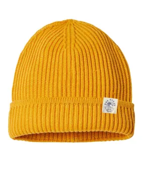 Sustainable Finish Edge Knit Beanie - Mustard