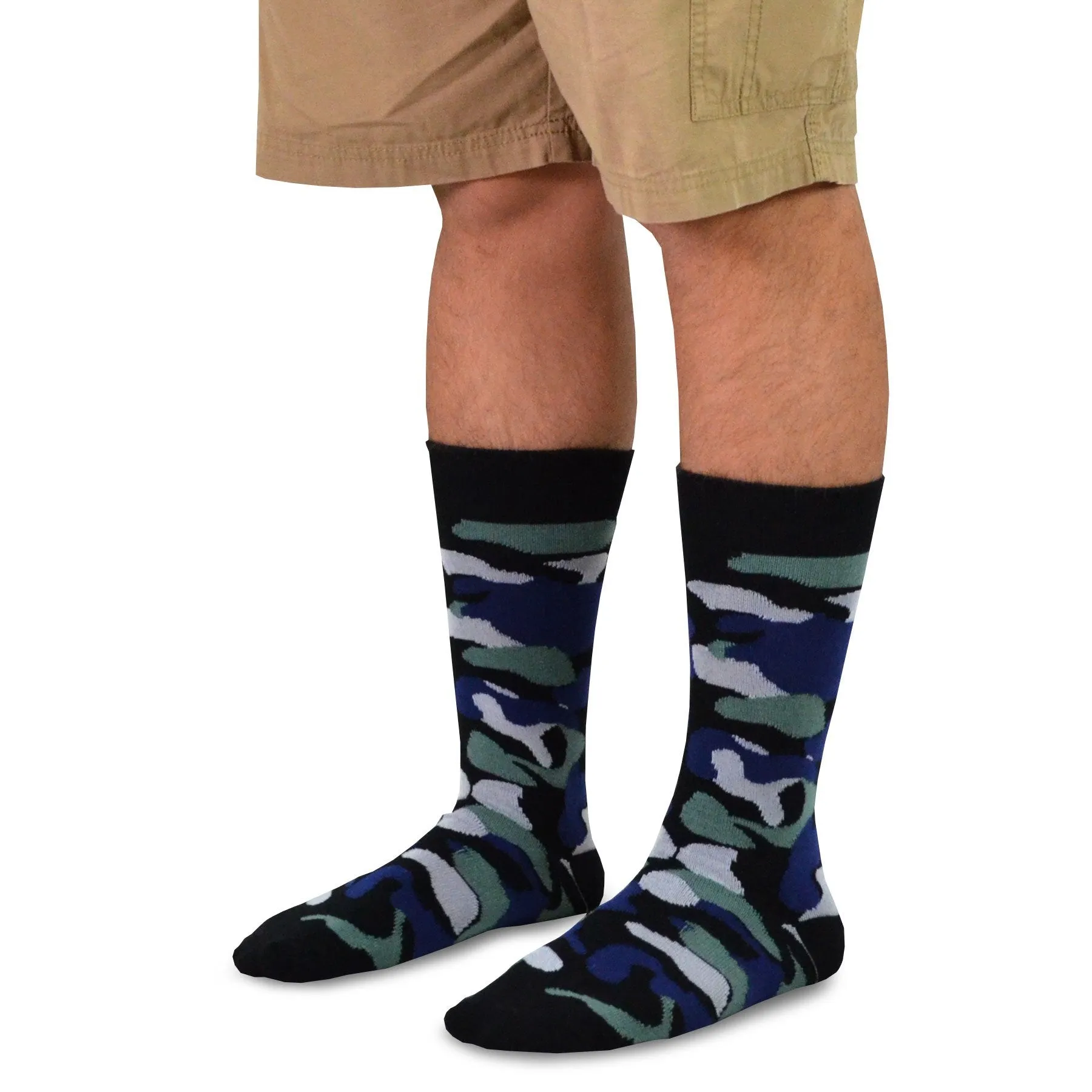 TeeHee Socks Men's Novelty Cotton Crew Camo 5-Pack (51057)