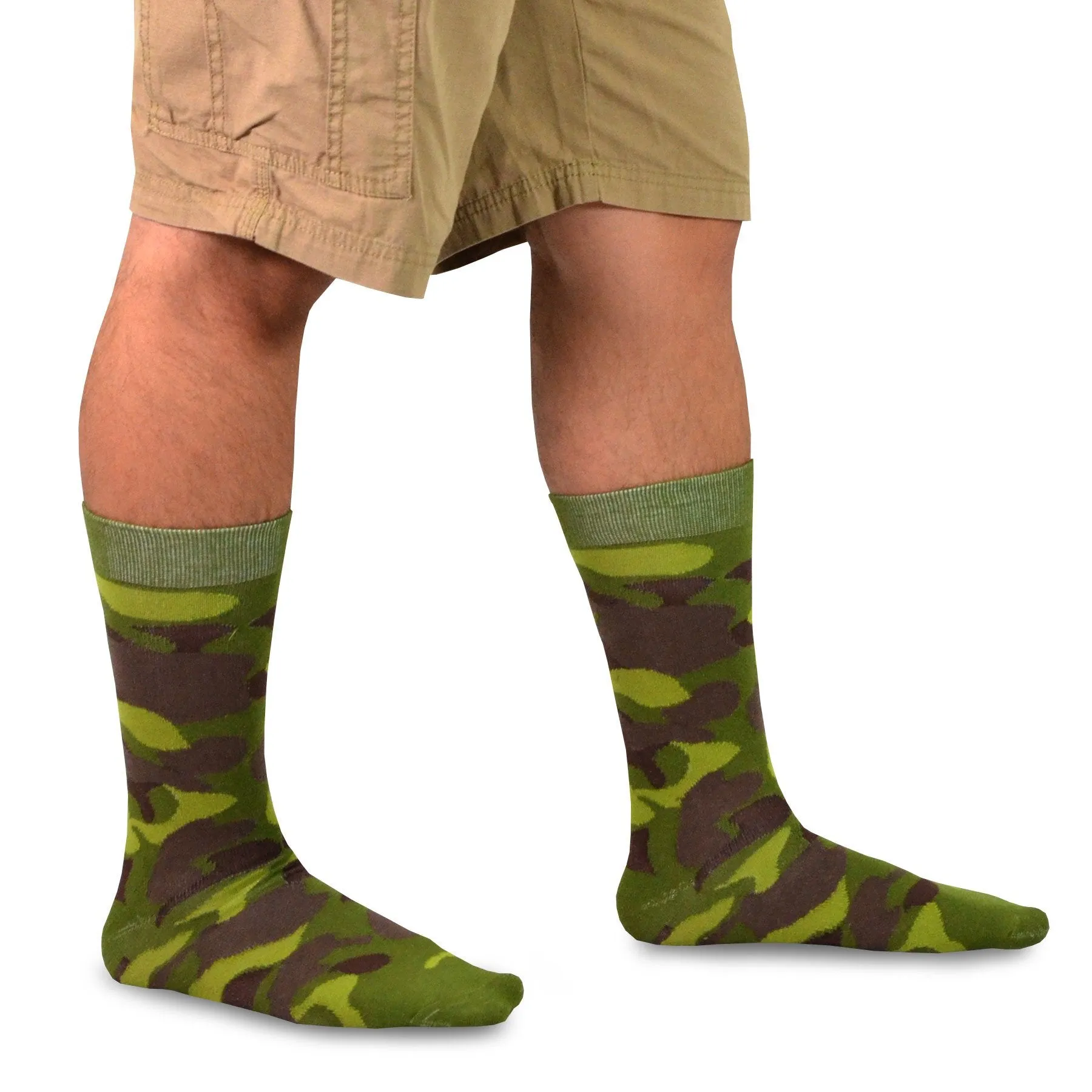 TeeHee Socks Men's Novelty Cotton Crew Camo 5-Pack (51057)