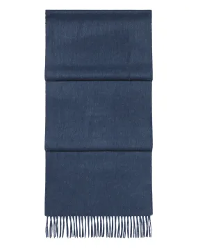 Unisex Large Woven Cashmere Scarf Caviar Blue